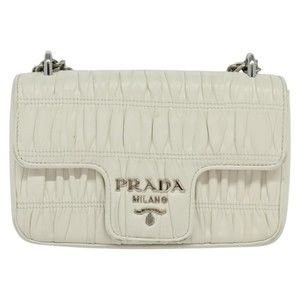 Prada Nappa gauffré White Leather shoulder